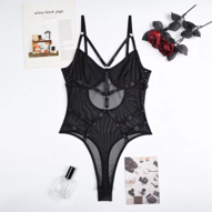 MATA HARI - Sheer Harness Bodysuit - Black